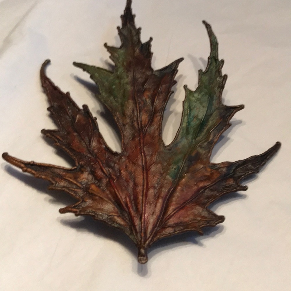 Bronze Leaf Pin One Of A Kind View 2